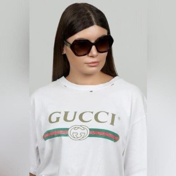 💯 - New Authentic DOLCE & GABBANA Gradient Brown Irregular Ladies Sunglasses - Picture 1 of 14